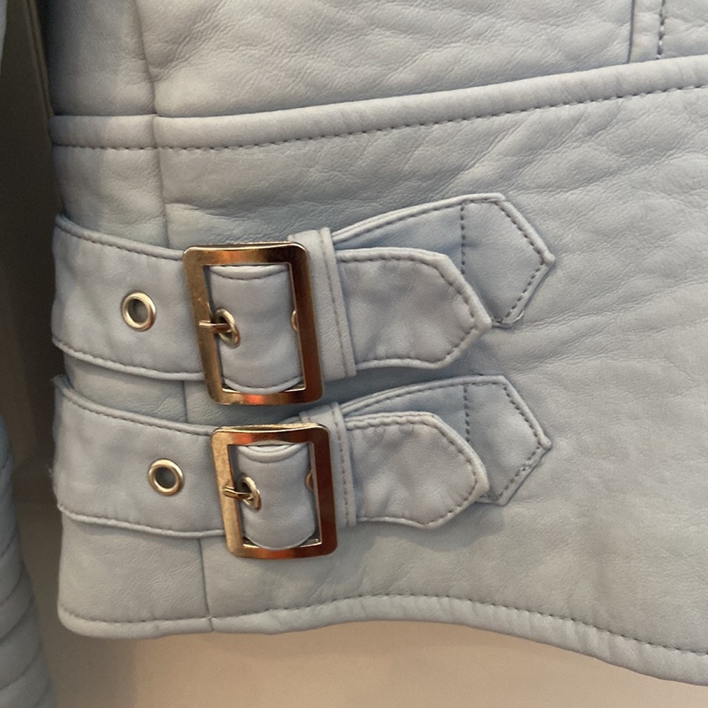 Blue Leather Jacket - Picture 5 of 6